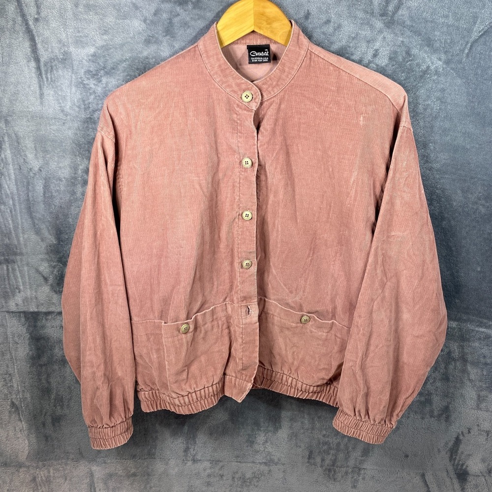 Vintage 90s Catalina Corduroy Jacket Womens 14 Boho Front Pocket Button Cottage